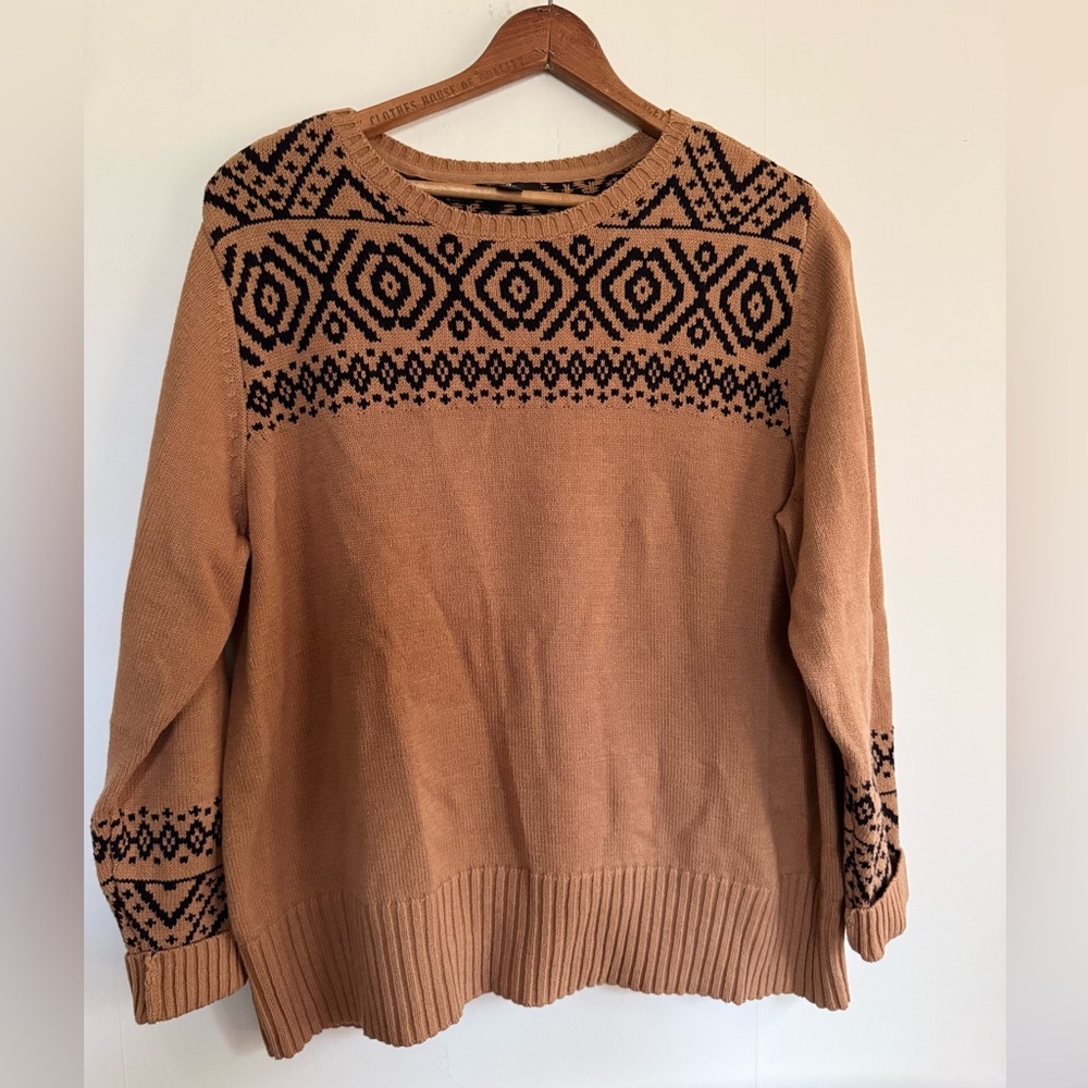 Jason Wu Tan and Black Geometric Sweater